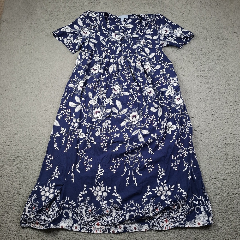 Only Necessities Womens House Coat Dress Patio MuuMuu Size 14/16 REPAIRED